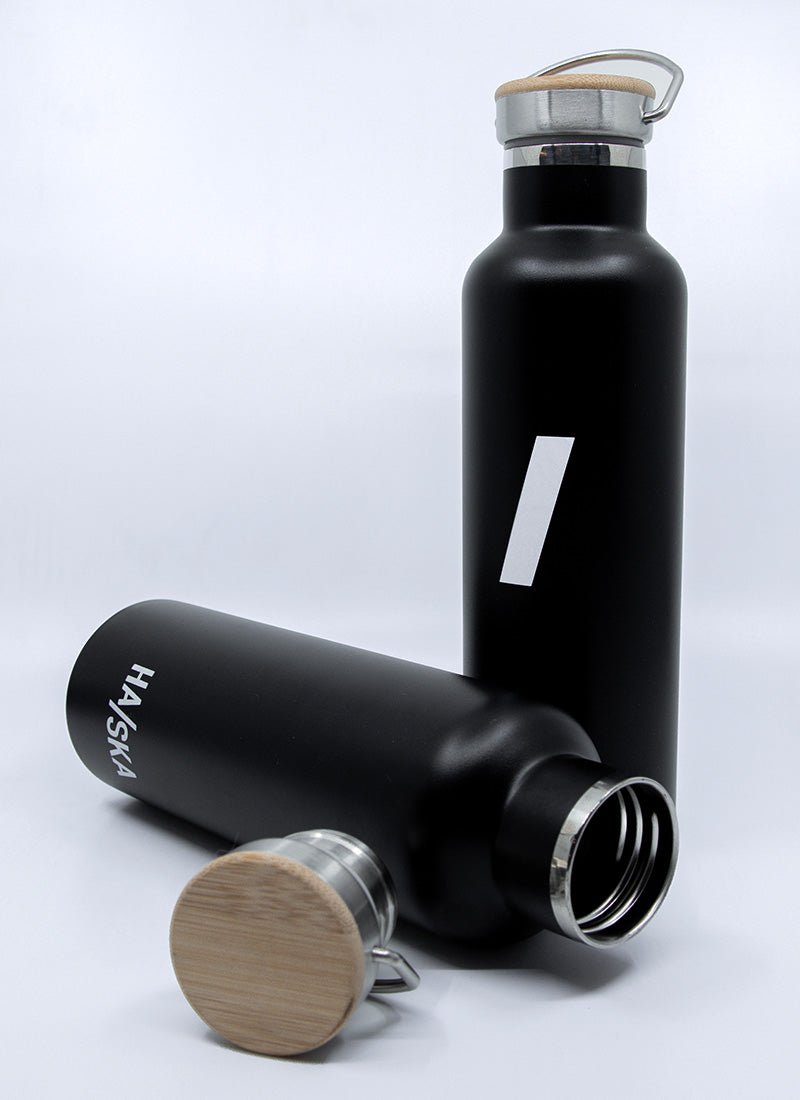 Minimal / Matte Black 800ml Stainless Steel Bottle - HALSKA
